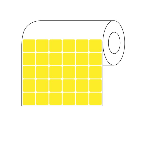 Xylene Resistant Slide Label, 7/8" x 7/8", 6 Across Yellow